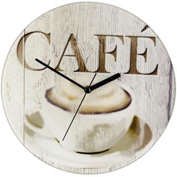 Wenko Reloj del Pared Café, Vidrio Endurecido, Multicolor, 27x27x3 cm