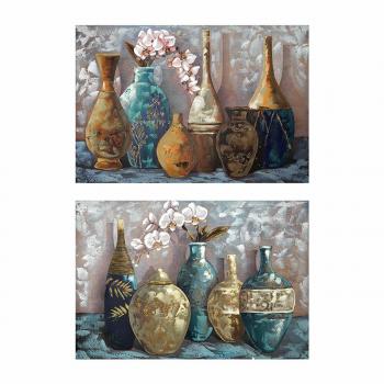 Cuadro DKD Home Decor Jarrón 120 x 3 x 80 cm Tradicional (2 Unidades)
