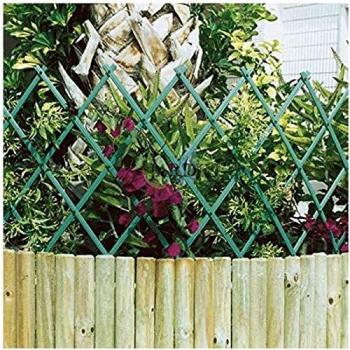 Celosía Extensible de PVC Verde 100x200 cm para Jardín y Soporte de Plantas Trepadoras
