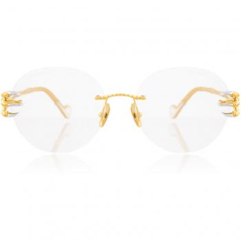 Anna-Karin Karlsson CLAW OPTICAL - PANTO Gold Women's Eyeglasses 54mm with Blue Light Blocking Feature