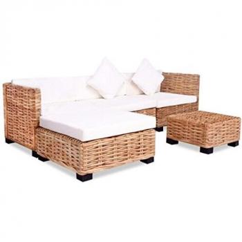 vidaXL Juego de Sofás de Jardín 14 Piezas Muebles de Exterior Mesa y Sillas Mobiliario de Patio Exterior Terraza y Poli Ratán Sintético Tipo Mimbre