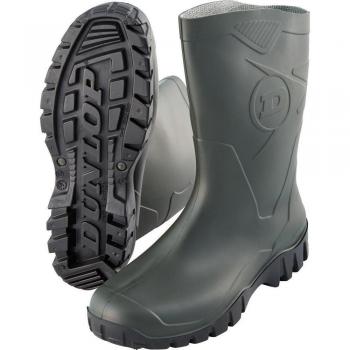 Bota Dunlop DEE media caña verde oscuro con suela de PVC para actividades de ocio, jardinería y agricultura