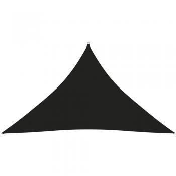 VidaXL Toldo de vela triangular de tela oxford negro 5x5x6 m