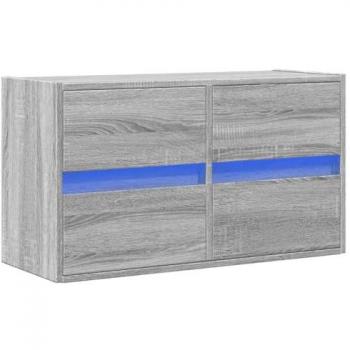 Mueble de TV de pared con luces LED gris Sonoma 80x31x45 cm