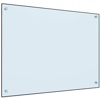 vidaXL Protector Salpicaduras Cocina Vidrio Templado Blanco 80x60cm Utensilios Herramientas Accesorios Protección Grasa al Cocinar Fiable Práctico