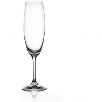 Bohemia Lara Confección Calices Vidrio Flute de 22 cl, Vidrio, Transparente, 6 Piezas