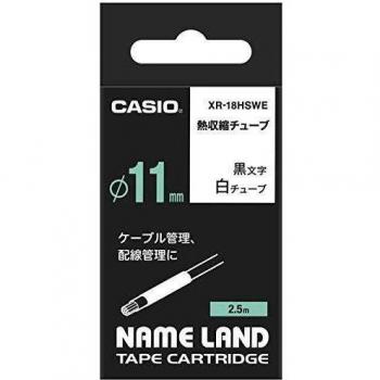 Casio cinta laminada Wärme-Schrumpfschlauch XR18HSWE Bandfarbe: blanco Schriftfarbe:negro 18 mm 2.5 m