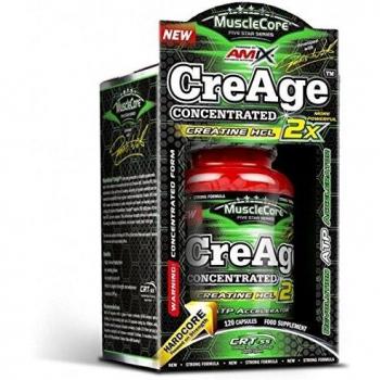 Amix MuscleCore CreAge suplemento alimenticio con alto cocnentrado de creatina HCL, 120 cápsulas
