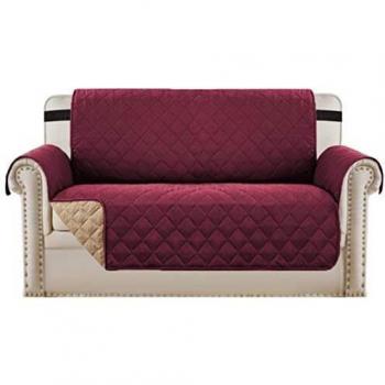 BellaHills Protectores de sofá Impermeables de 2 plazas de Mascotas/Perros Fundas de sofá Fundas de Muebles Antideslizantes Color Reversible