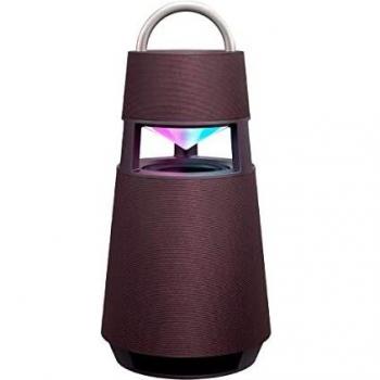 LG XBOOM 360 RP4 - Altavoz Bluetooth, 120W de Potencia, Iluminación LED, Bateria 10h, Diseño Elegante Exclusivo, Sonido Premium Omnidireccional, Color Burdeos