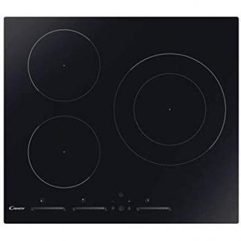 Candy New Timeless CIDMCS633TT, Placa Inducción, 3 Zonas, 60CM, 6,9KW, Control Independiente, Temporizador, Bloqueo, Indicador Calor, Sobrecalentamiento y Derrames, Función Pausa y Caliente, Negro