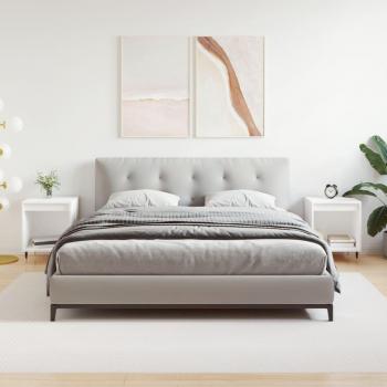 Mesita de noche 2 unidades madera ingeniería 40x35x50 cm Blanco y Negro, Mesitas de noche dormitorio para Salón, Estudio, Mesa Auxiliar