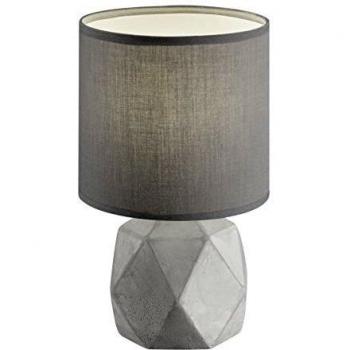 Lámpara de Mesa Pike con Base de Cemento y Pantalla Gris, 1xE14, Diseño Moderno