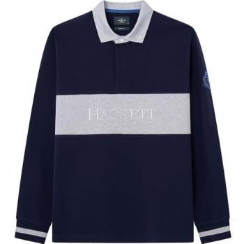 Camisa Polo Heritage de Hackett para Hombre, Algodón, Manga Larga, Color Azul Marino, Talla M