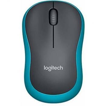 Logitech M185 Wireless Mouse, 2.4GHz with USB Mini Receiver, 12-Month Battery Life, 1000 DPI Optical Tracking, Ambidextrous, Compatible with PC, Mac, Laptop - Blue