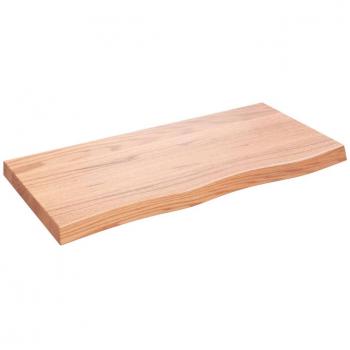vidaXL Wall Shelf - Light Brown, 100x50x(2-6) cm, Treated Solid Wood Oak