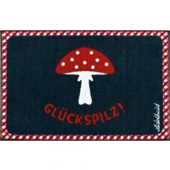 Wash+Dry - Alfombra Glückspilz blau 50x75, Azul