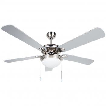 Orbegozo CP 83132 - Ventilador de Techo con luz, 5 palas reversibles, 132 cm de diámetro, potencia de 60 W y 3 velocidades, cromo, gris