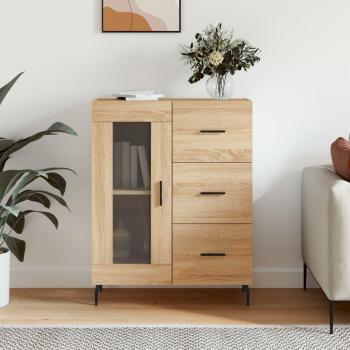 Aparador de madera de ingeniería 69,5x34x90 cm, Mueble de Almacenaje de Salón, Armarios con Puertas, Cajón de Madera, Buffet para salón Moderno, Armario Auxiliar,