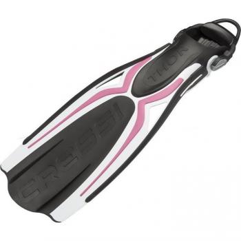Aletas de Buceo Cressi Thor EBS Pink con tacón abierto, color rosa y blanco, talla XS/S