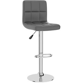 Taburete de cocina de cuero sintético gris
