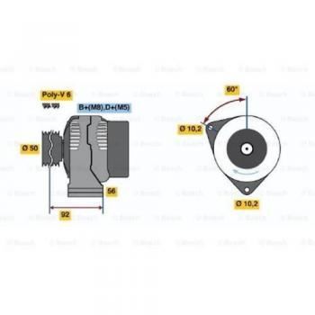 Generador de corriente trifásico BOSCH 0 986 041 320, Alternador de 14V y 115A para Mercedes-Benz Clase E, Clase C y Clase G