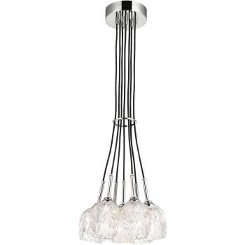 Candelabro Rubin de 7 luces, acabado en níquel pulido, G9, altura 23.2 cm