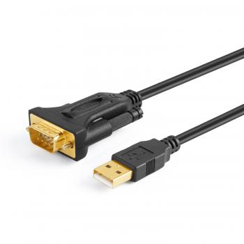 CableCreation USB a RS232 Adaptador con chipset PL2303, 6ft Chapado en Oro USB 2,0 a RS232 Macho DB9 Cable convertidor Serial Soporte Registro de cajero, módem, escáner, cámaras Digitales, CNC, Negro