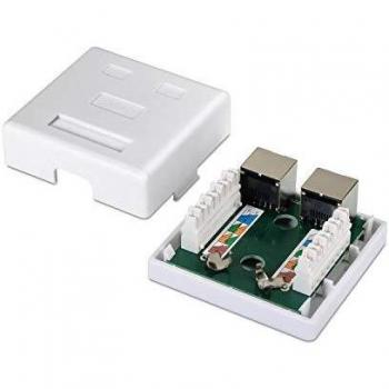 AISENS A139-0304 - Roseta de Superficie RJ45, Color Blanco