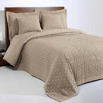 Burrito Blanco - Colcha 127 para cama 135x190/200 cm, color beige