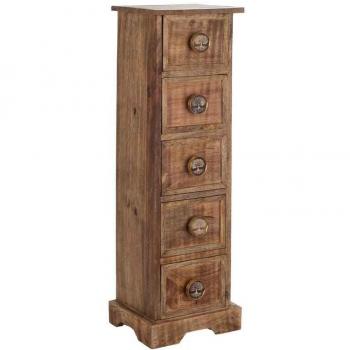 Cajonera Robusta Auxiliar Marrón 5 Cajones 20x24x76cm