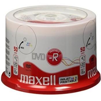Maxell M180 - DVD-R vírgenes, 16x, 4.7 GB, 50 piezas