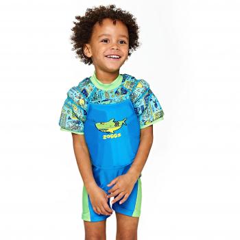 Zoggs Niños Deep Sea Water Wings Floatsuit Bañador, Blue, 2 – 3 AñOS/15 – 18 kg