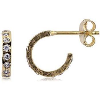 Córdoba Jewels | Pendientes en plata de ley 925 con bañada en oro con zirconitas con diseño Aritos Zirconium Gold