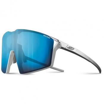 Julbo Gafas de Sol Fotocromáticas Edge con diseño gris plateado brillante, lentes espejadas Spectron 3 azul