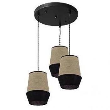 Plafón Campana 3xe27 Saco/negro Regx36x36 Cm