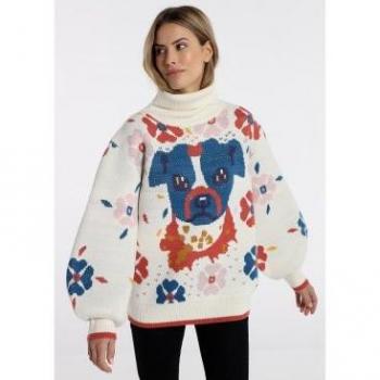 Jersey con cuello cisne blanco para mujer de Lois Jeans