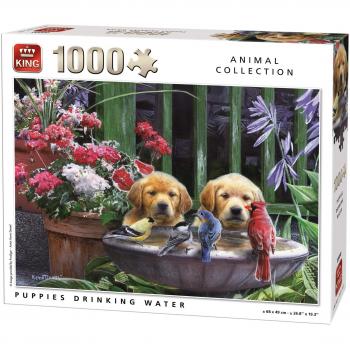 Rompecabezas 1000 Piezas Cachorros Bebiendo Agua
