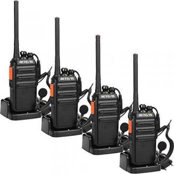Retevis RT24 Walkie Talkie, Walkies Profesionales, PMR446 sin Licencia 16 Canales CTCSS/DCS VOX, Walkie Talkie Recargable con Cargador Europeo y Auriculares