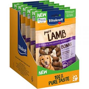 Snack Natural para Perros Vitakraft - Huesos de Cordero 100% Naturales (Pack de 8 x 80g)