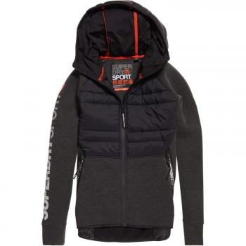 Superdry Gym Tech Stretch Hybrid, Color Dunkelgrau - Schwarz, tamaño Extra-Large