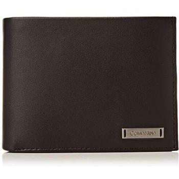 Calvin Klein - Smooth W Plaque 10 CC Coin Pass, Monederos Hombre, Negro