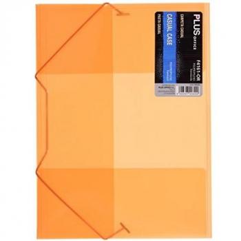 Plus Office F4161-OR - Carpeta con gomas y solapa translúcida, naranja