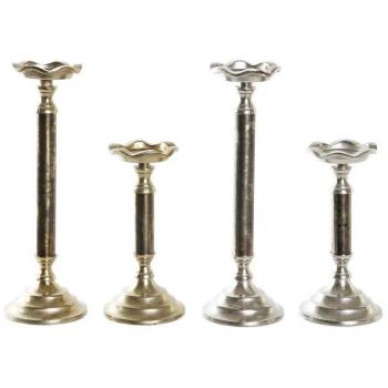 Candelabro DKD Home Decor Aluminio 10 x 10 x 31,5 cm Moderno (2 Unidades)