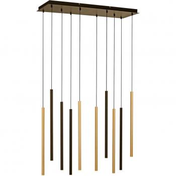 Lámpara colgante LED Flute, atenuable, 10 luces