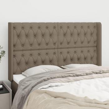 Cabecero de Tela con Orejas 163x16x118/128 cm Gris Taupe