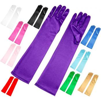 Guantes Largos Satén para adultos en varios colores