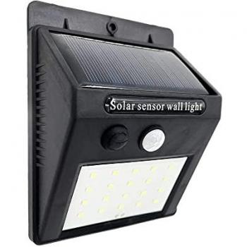 Aplique Solar Kira Negro 5000K 200 LM IP55 con Sensor de Movimiento y Crepuscular, Dimensiones: 12,2x9,5x4,4 cm