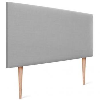 Cabecero Tapizado de Lino Natural Liso 95x105cm con Patas para Cama Dormitorio Moderno (Gris Claro)