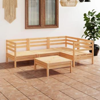5-Piece Solid Pinewood Garden Lounge Set